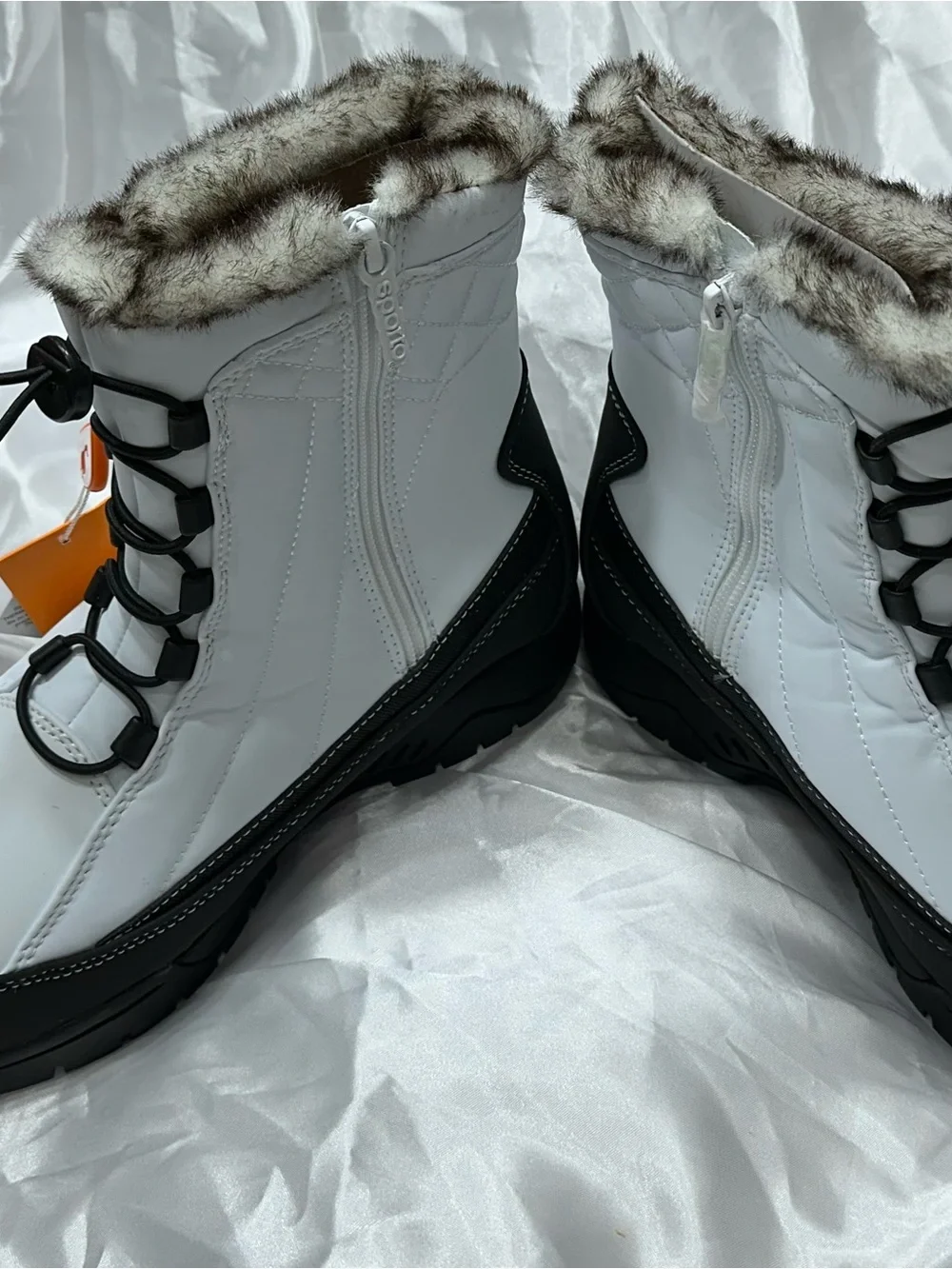 Aporto Eco System White Thermal Women's Winter Faux-Fur Lined Boots sz 8W
